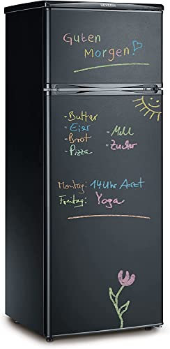 SEVERIN Frigorifero/congelatore a doppia porta con Blackboard, 162 L/47L, KS 9950, nero [Classe energetica E]