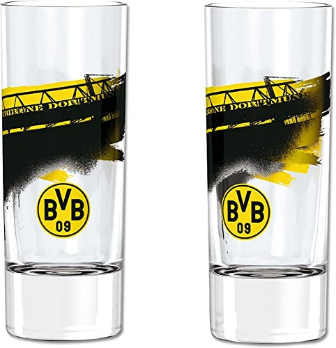 Borussia Dortmund BVB-Schnapsglas mit Südtribüne, 70ml (2 Stück)