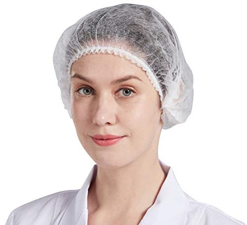 Nanxson Unisex Einweg Haarnetz Kopfschutz für Food Service, Medical, Lab, Krankenschwester, Krankenhaus CF9044 (Blau, 1 Packung (100 Stück))