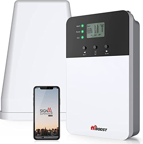 HiBoost Amplificador de señal de teléfono móvil para el hogar y la oficina, cubre hasta 1,2 m², soporte 5G, compatible con AT&T, T-Mobile, Verizon, Sprint y más.