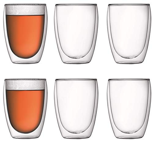 Bodum PAVINA 4560-10-12 Set mit 6 Gläsern, doppelwandig, 0,45 l, cremefarben