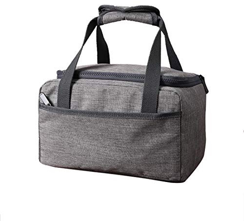 Térmica Porta Alimentos Hermética Bolsa Térmica Bolso Nevera Térmica Tela Bolsas Térmicas para Llevar Comida Nevera Almuerzo para Adulto Mujer Niños Trabajo Oficina Playa Viaje,Gris