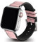 GerbGorb Apple Watch Armband Damen Kompatibel mit Apple Watch Band 49mm 45mm 44mm 42mm für iWatch Series Ultra SE SE2 8 7 6 5 4 3 2 1 Silikon Leder Ersatzarmband Rosa/Silberne Schnalle