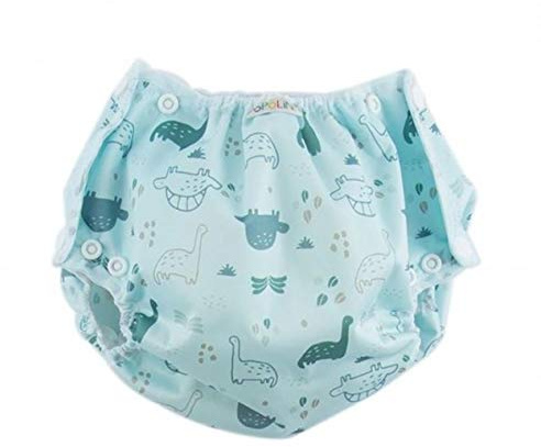 Popolini PopoWrap Dino atmungsaktive Überhose, Klettverschluss mit Auslaufschutz (L, 9-15 kg, 1 stück)