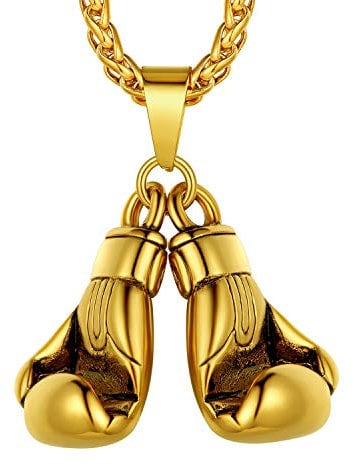 Richsteel Gold Boxing Glove Pendant Mens Necklaces Y2K Jewellery Sport Game Boys Necklace For Men
