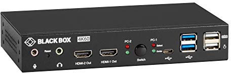 Black Box - KVM-Switch Dual-Monitor - UHD 4K 60, Dual-Head, HDMI, USB 3.2 Gen 1, USB Typ C, Audio, 2-Port