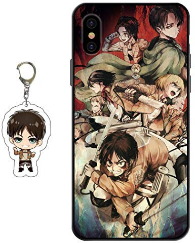 Staremeplz Compatible iPhone X/XS Case - Anime Design with Figure Keychain, Soft Silicone Flexible TPU Animation Phone Case