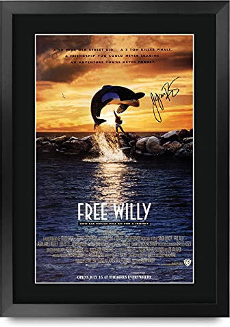 HWC Trading FR A3 Free Willy 1 Filmposter Jason James Richter Geschenke Gedrucktes Poster Signiertes Autogrammbild für Film-Memorabilien-Fans - A3 gerahmt