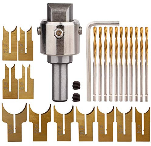 WYSRJ Wooden Bead Maker Beads Drill Bit Milling Cutter Set Wood Ring Drill Bit 6-25mm Carbide Router Bit Ball Blade Woodworking Tool Kit for DIY Making Jewelry