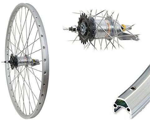 28 Zoll Hinterrad Alu Cut19 Silber Hohlkammerfelge 622-19 Shimano Nexus 3 Gang Rücktritt Bremse NIRO-Speichen