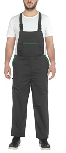 C.B.F. Balducci Group Salopette Da Lavoro Uomo Donna Multitasche (Grigio/Verde, XL)