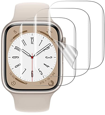 [3 Pièces] Protection écran pour Apple Watch Series 9 41mm/Series 8 41mm/Series 7 41mm, sans Bulles, HD Clair,Transparent TPU Film Protection pour Apple Watch Series 9 41mm/Series 8 41mm/Series 7 41mm