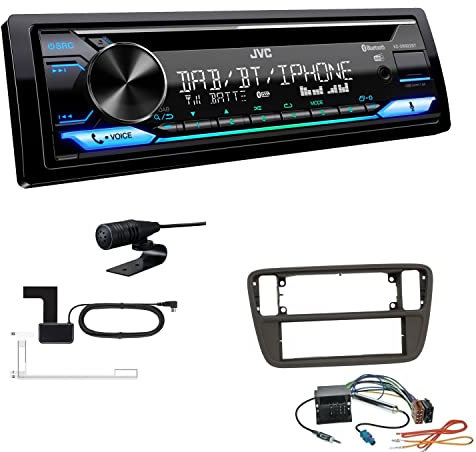 JVC KD-DB922BT 1-DIN Autoradio CD-Receiver Bluetooth DAB+ Digital Radio Einbauset passend für Seat MII ab 2011 schwarz
