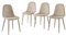 BAÏTA - Lot de 4 chaises Lena Velours Beige Pieds métal Beige