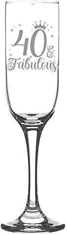 Always Looking Good 40th Birthday Gifts for Women 40 & Fabulous Engraved Champagne Flutes Present for 40 Year Old Ladies Champagne Glasses Laser Engraved Age Champagne Flute Glass
