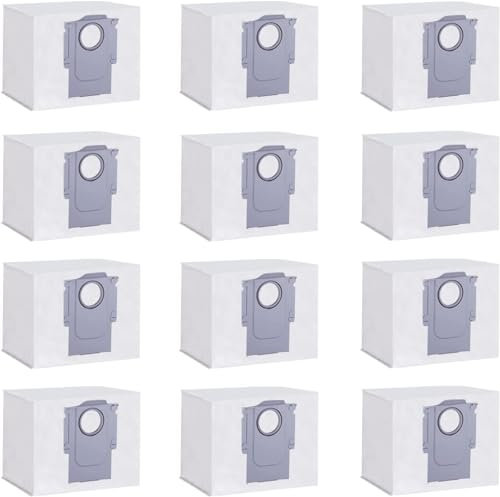 12 Stück Staubbeutel für Roborock S8+/ S8 Pro Ultra/ S7 MaxV Ultra/ S7 Pro Ultra/ Q7+/ Q7 Max+ Staubsauger Absaugstation, 3L großer Kapazität Ersatzbeutel Zubehörset Staubsaugerbeutel Ersatzteile