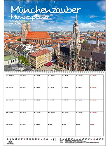 Münchenzauber Planer DIN A2 Kalender für 2024 München Bayern Deutschland - Seelenzauber