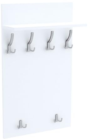 AKKE Garderobenpaneel, Wandgarderobe, PVC Maxi, Weiß, 100cm x 60 cm