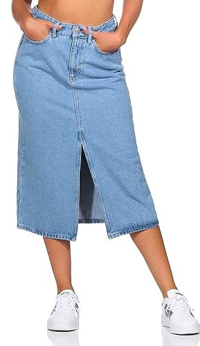 ONLY Onlbianca Midi Skirt Dnm Rea Noos Falda Vaquera, Mezclilla De Color Azul Claro, S para Mujer