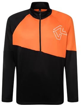 Rock Experience REMC02072-C924 Urus Man Fleece Uomo Maglia Lunga 0208 Caviar+0615 Persimmon Orange M