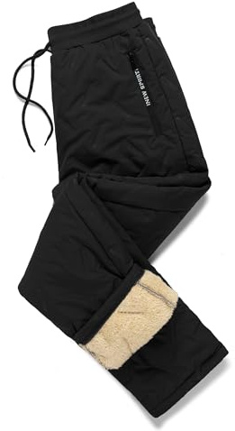 Wirltte Mens Joggers Bottoms Fleece Sweatpants Casual Warm Work Trousers Black M