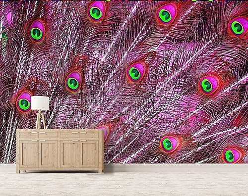 Fototapete 3D-Tapete mit rosa Federn, 352 x 250 cm Moderne Wanddeko Wohnzimmer Schlafzimmer Büro Flur