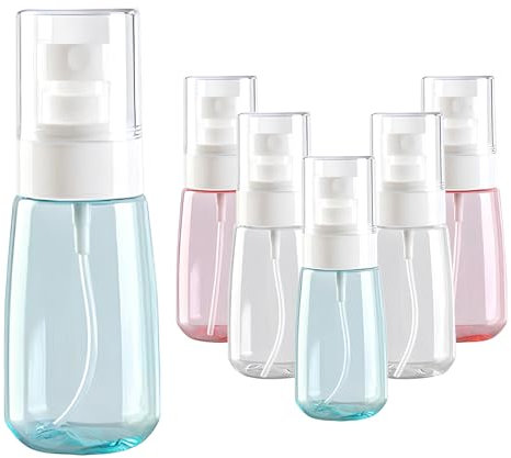IEMIEBSHA 6PCS Small Spray Bottle Travel Size 60 ml, Leak Proof Fine Mist Spray Hair Bottles, Small Refillable Liquid Container for Essential Oils Perfumes Liquid Cosmetic