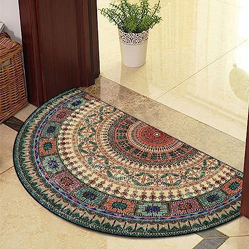 Guest Ruyunlai Half Circle Rug Front Personalised Doormats Entrance Door Welcome Indoor Mats Round Outdoor Outside Inside Rug For Back Door purple stripes 80x140cm