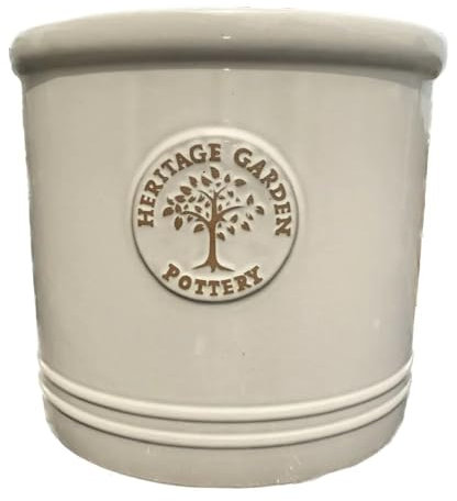 Woodlodge 38cm White/Cream Glazed Heritage Cylinder Pot