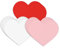 72stk 15,3x13,2cm Herz-Papierausschnitte, 3 Farben Große Herzförmige Ausschnitte Doppelseitig Liebesherz Karton Valentinstag Bastelarbeiten für Kinder Klassenzimmer Pinnwand Dekoration