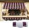 Tenda da sole a caduta 300x250 cm Bordeaux/Crema, con braccetti e mantovana per balcone esterno, tessuto impermeabile 280gr/mq