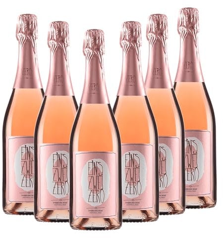 EINS-ZWEI-ZERO Rosé Sparkling (6 x 0,75l) Alkoholfreier Sekt von Weingut Leitz inkl. Gratis Sektverschluss