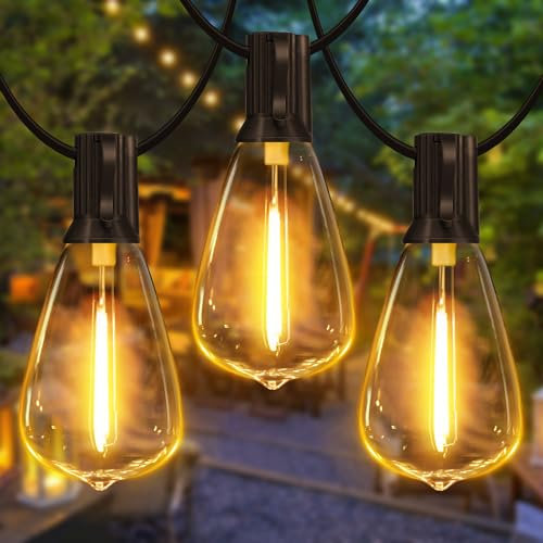 Ollny Lichterkette Außen 15M, Lichterkette Outdoor mit 25+2 ST38 Glühbirnen Lichterkette, LED Lichterkette aussen für Garten, Pavillon, Terrasse, Hochzeiten, Partys