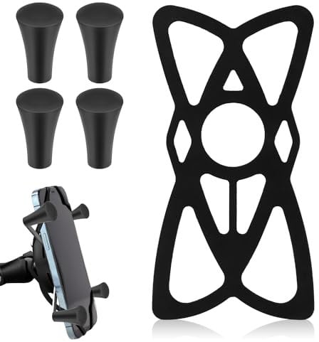 Motorcycle Phone Mount Tether, Silicone Security Bands Compatible with X-Grip RAM Bicycle Anti-Slip Bike Phone Holder Rubber Strap Mount Rubber Caps for Bicycle Motorcycle Handlebar
