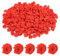 celloexpress 15mm Red Ribbon Roses - Small Satin Flower Buds - Crafts, Embellishments (Pack of 50)