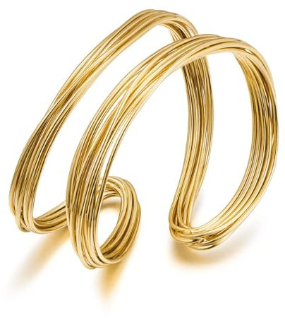 LILIE&WHITE Goldener Armreif für Damen – Offenes Design mit geschwungenen Linien