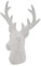 ZauberDeko Hirschkopf Weiß beflockt Hirsch Tischdeko Weihnachten Adventskranz Deko 15cm Hoch