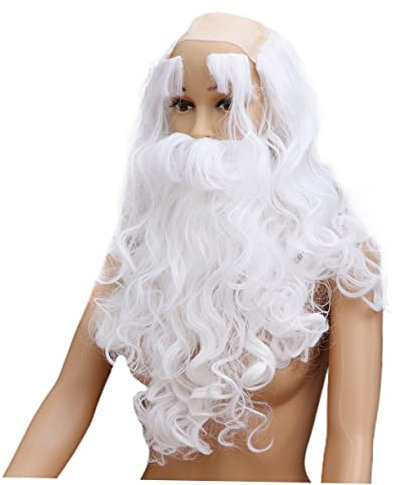 GALPADA Weihnachtsmann-perücken-set Bart und Augenbrauen Weißes Haar Cosplay-requisiten für Weihnachtsfeiern und Halloween
