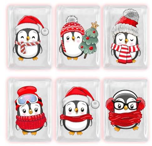 Taschenwärmer Kinder Wiederverwendbar, 6 Stück Pinguin Handwärmer, Taschenwärmer Kinder mit Tollen Motiven, Fingerwärmer Wiederverwendbar, Händwärmer für Damen für Kalte Tage