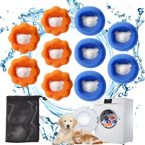 KUBDPQOR Quita Pelos Mascota para Lavadora - Atrapa Pelos Lavadora Eficaz, Lavacuerpos Innovador y Disuelve Pelo Mascota en Lavadora, Ideal para Recoger Pelos de Mascotas