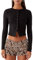 YILEEGOO Women's Ribbed Front Button Long Sleeve Tops Slim Fit Going Out Short Tops T-Shirt Club Tops Aesthetic Tops Shirt Streetwear (Black, XL)