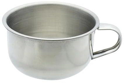 Shaving Bowl Stainless Steel with Handle Shaving Soap Dish for Shaving Soap and Shaving Cream Shave Soap Cup Mug Foam Tool For Men Shaving Brush Bowl Shaving Soap Bowl for Barber and Home Use