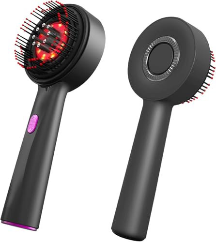 Kopfhaut Massagebürste Elektrisch, Kopfmassage, elektrische elektrische haarbürste damen zur Massage und Kopfhautpflege, 3-stufig einstellbar (Schwarz)