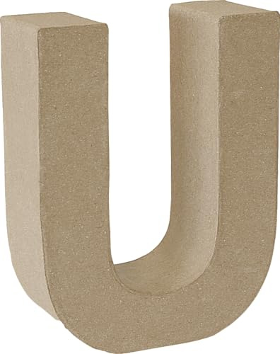 Papp-Buchstabe 17,5x5,5cm Pappartikel Pappart Bemalen Basteln Dekorieren Braun Pappmaché (U)
