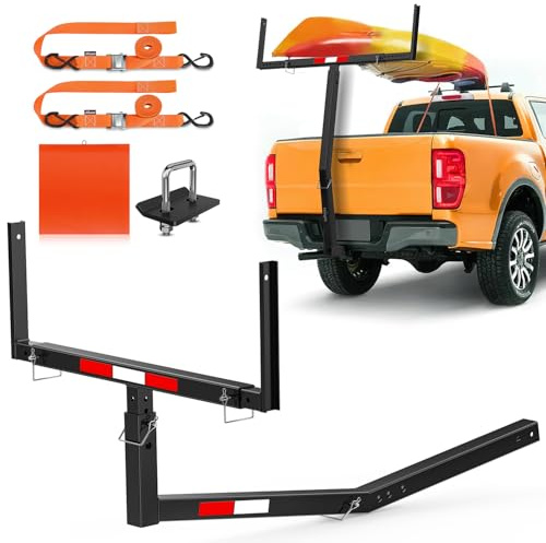Nilight LKW-Bettverlängerung mit Gurten und Empfängerspanner und Flagge, passend für 5,1 cm Anhängerkupplung, 5,1 cm 1 Pickup-Anhängerkupplung, LKW-Bettverlängerung für Rack, SUV, Holz, Leiter, Kanu