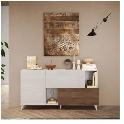 Indomita Anrichte weiß glänzend und Mercure Marion 180 x 42 x 94h