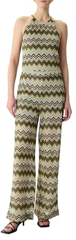 Comma Strick-Jumpsuit mit Zick-Zack-Muster