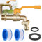PLLYPE Wasserhahn für Regentonne, Garten Messing Kugelhahn Frostsicher -20℃, High Temperature Resistance 120℃, 1/2 Zoll Wasserhahn Garten mit 2 Trommeldichtband für Garten Waschmaschine Regentonne