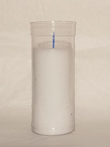 Caja Cirio Rojo Blanco 24 unidades Vela de Petición Extra en Vaso de Alta Duración - Velas Cerería Cortizo - Ideal para Rituales, Decoración y Eventos (Blanco)