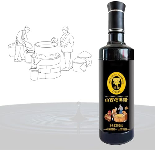 Vinaigre Noir Chinois « Ancient Craftsmanship », Vinaigre de Shanxi Vieilli 5 Ans, 500 Ml, Assaisonnement Fermenté Entièrement Naturel pour Salades, Soupes et Marinades